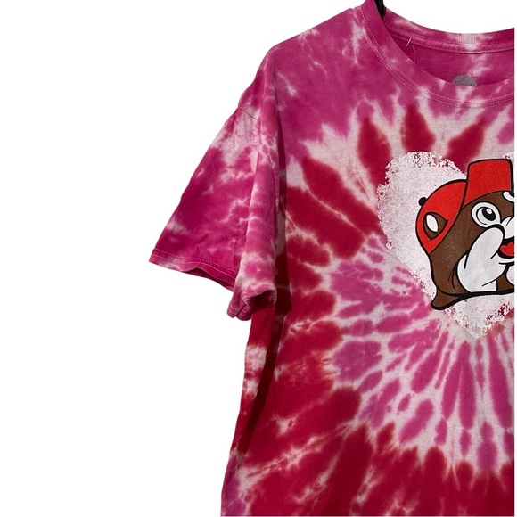 NWT Buc-ees 2025 Valentine’s Day Tie Dye Follow Your Heart T-Shirt Large - Picture 5 of 6